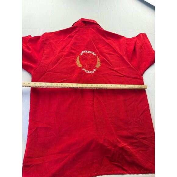 Cuaco Jeans Shirt Mens Size XL Red Button Up Short Sleeve Embroidered Casual - Picture 8 of 8